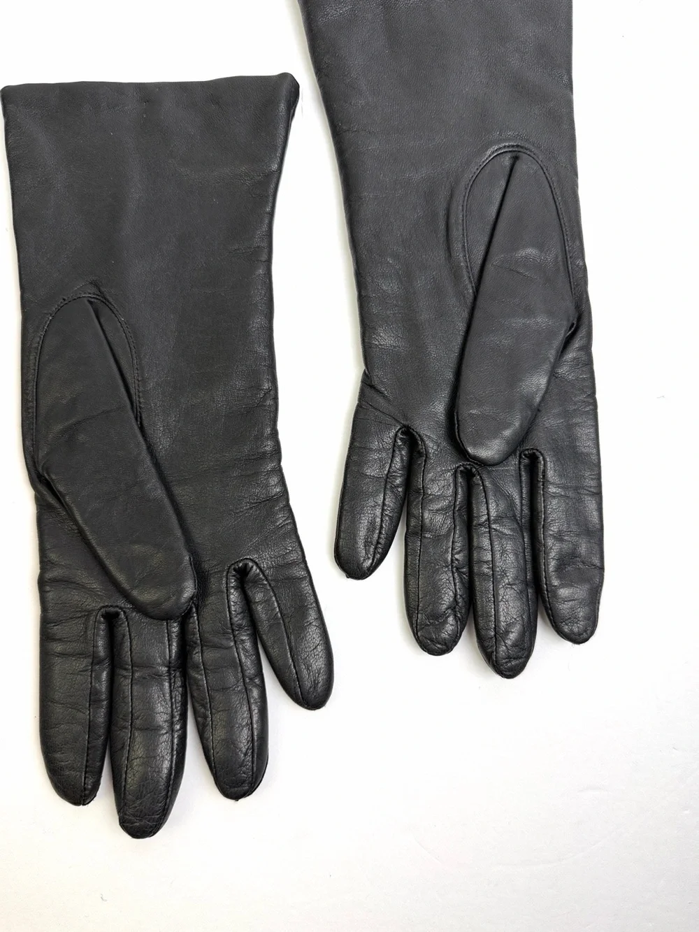 ARIS Black Leather Gloves Cashmere Lining size M Vintage